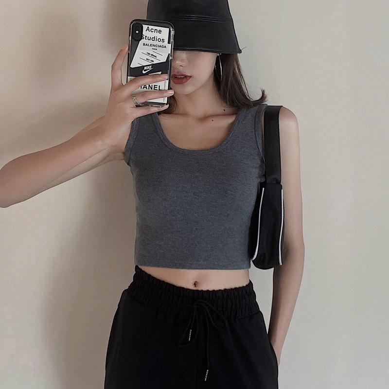 

Женская летняя футболка, трикотажный короткий жилет на подтяжках, женский летний базовый сексуальный топ 2XL