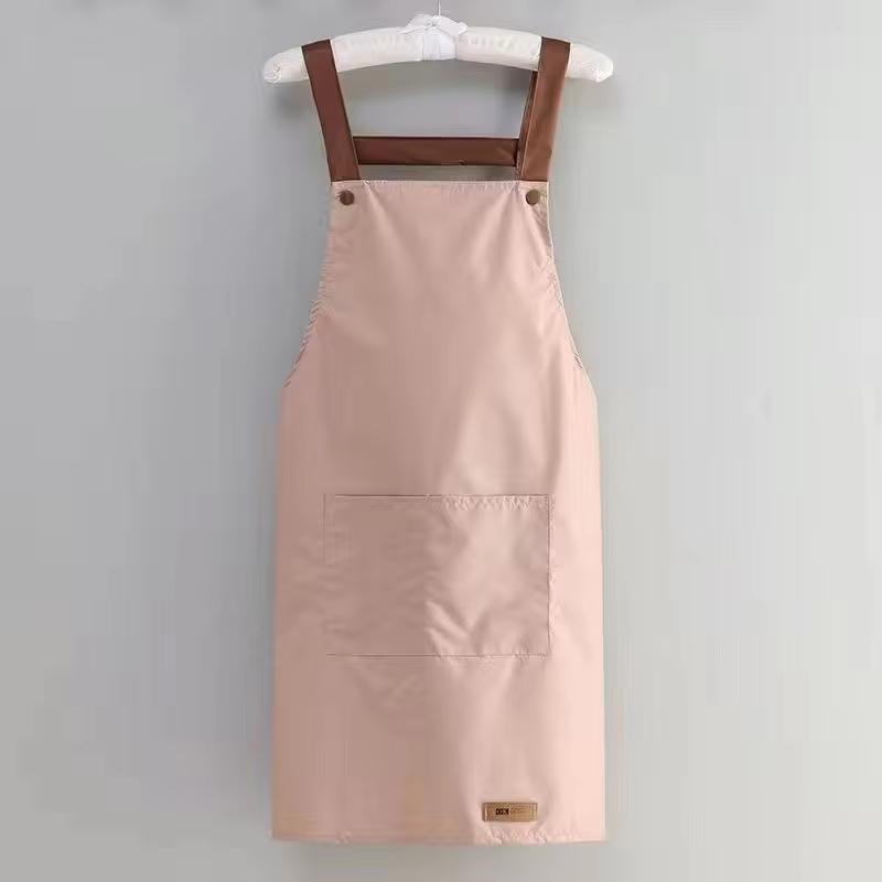 Kitchen Waterproof and Oil Resistant Apron for Men and Women Cooking, Solid Color Simple Hotel Work Clothes