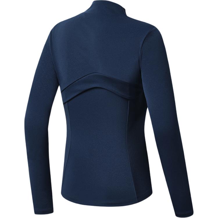 FILA Fleece Zip Collar Small Logo Long Sleeve Jacket Women jackets Sea-Blue A11W315514F-DB