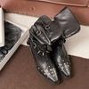 Fashion Western Style Short Boots Fashionable Pointed Toe Flat Mouth Design Slimming Rivet Knight Boots Women's Fashion Long Boots