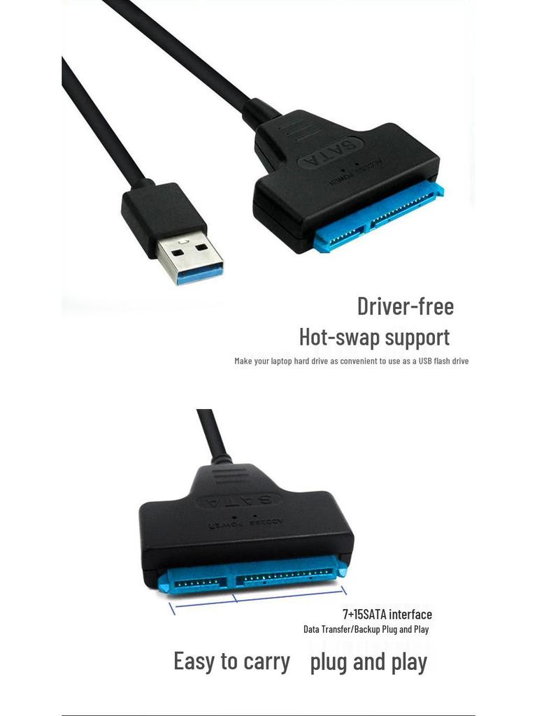 USB 3.0 Type-C To SATA Adapter Cable for 2.5/3.5 Inch Hard Drives