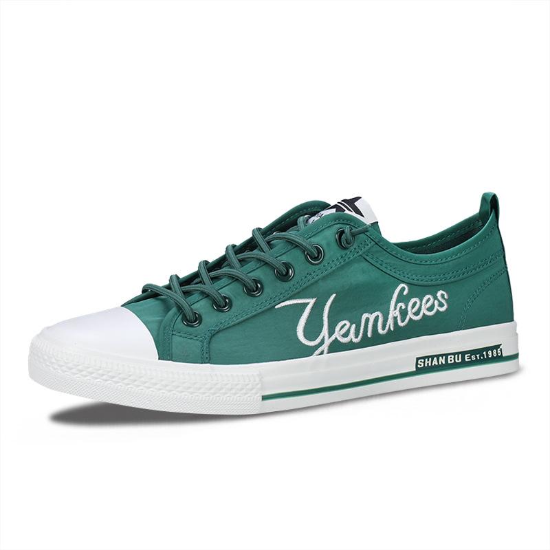 

Модные низкие желтые мужские кроссовки для скейтбординга с вышитыми буквами, холщовые кроссовки для мужчин, дышащие, легкие, спортивные туфли для мужчин 44