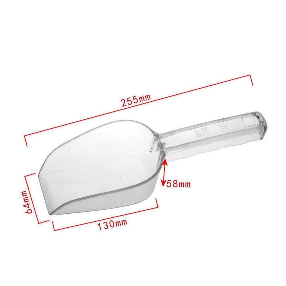 Transparenter Eiswürfelbehälter-Schöpfer Mini Runde/Eckige Öffnung Küchen-Utility-Schaufel Bar-Zubehör Ergonomischer Griff Lebensmittel-Schaufeln