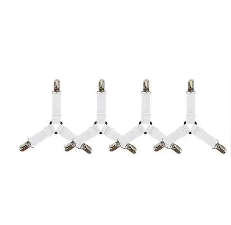 

Adjustable Bed Sheet Holder Clips, Anti-Slip Fasteners for Fitted Sheets, Works with Standard and Deep Pocket Mattresses, 4Pcs