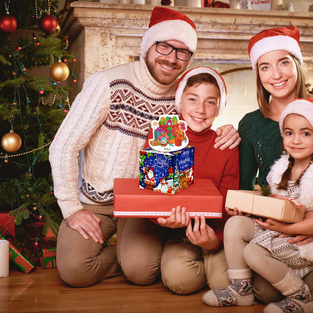 Christmas Blue Deep Theme Pattern Gift Box Holiday Decoration Atmosphere Prop