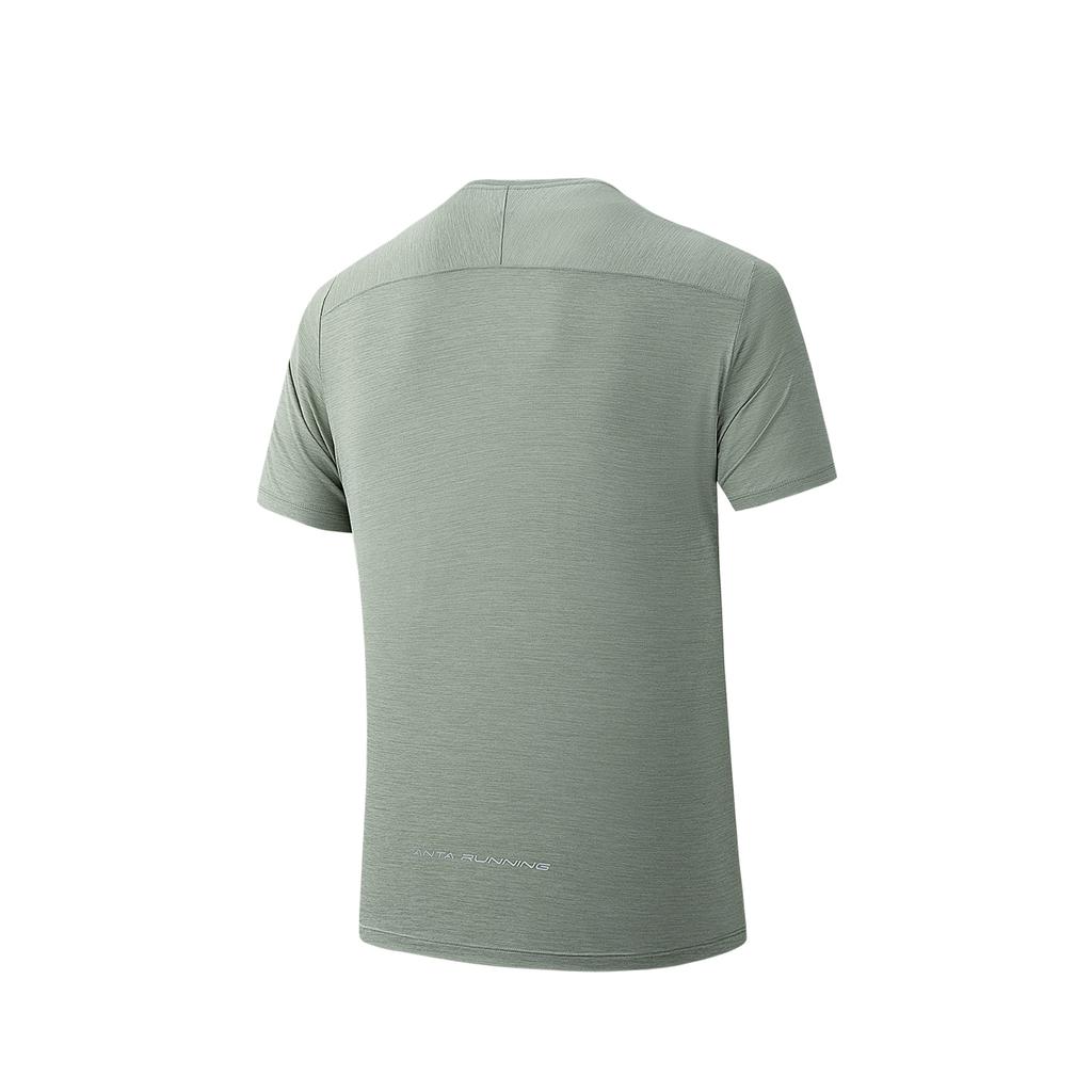 Anta Running Series Comfortable Mens Knitted Short Sleeve T-Shirt Men Tops 152635107-4