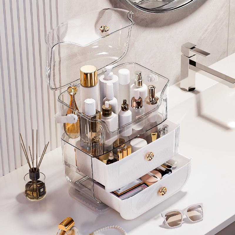 Custom Luxury Transparent Skincare Organizer Box – Large Capacity, Dustproof Design