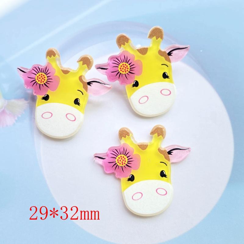 10Pcs/lot Cute Mixed Shiny Cartoon Animals Flatback Acrylic Kawaii Scrapbooking Embellishments Diy Accessories G98