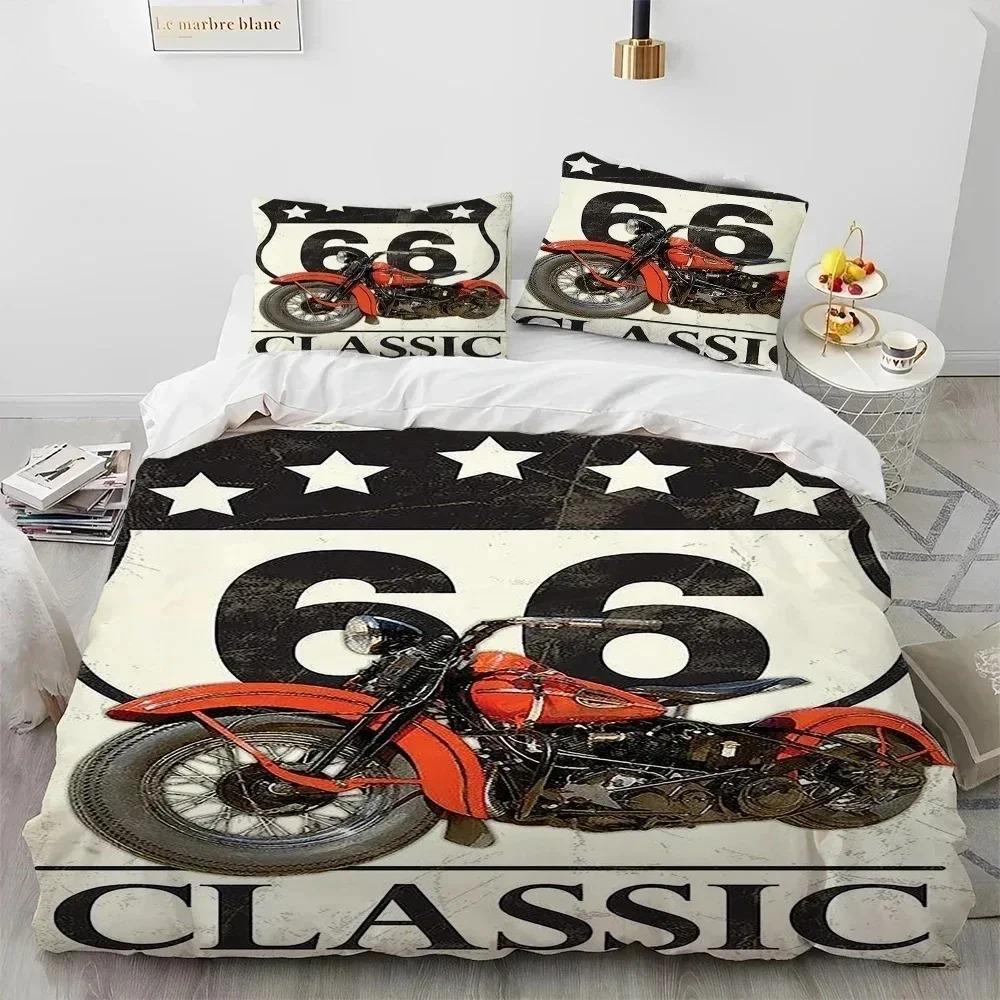 

Historic Route 66 Mother Road Bedding Set Bedroom Soft Modern Bedspreads Comefortable Duvet Cover Quilt Cover And Pillowcase EU Single(135*200cm)3pcs
