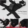 Meiteku Walkie-Talkie Chest Bag, Nylon Double Pocket Shoulder Backpack with Adjustable Black Strap for Hiking.