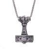 Retro Nordic Viking Series Thor's Hammer Necklace Men's Trendy Cool Street Hip-Hop Long Style