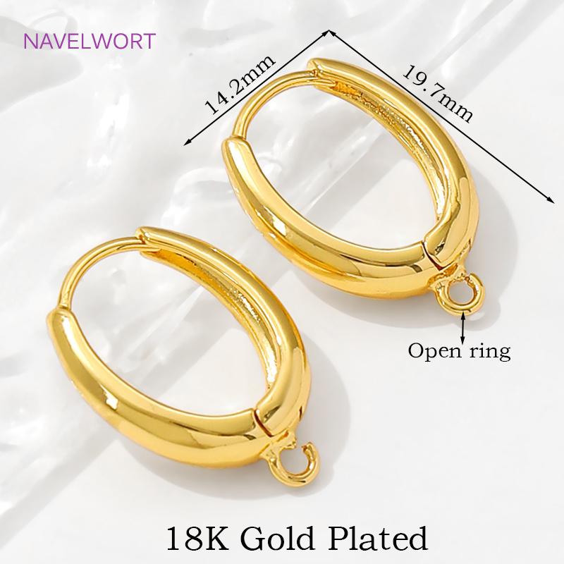 

18K Gold Plated Brass Earwires Fasteners,Oval Earring Fixtures,Earring Hook,Accessories For Earrings,DIY Jewelry Making Findings 2 pieces