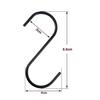 Fushing Stainless Steel S-Hooks for Kitchen Utensils, Closets, and Metal Tool Storage, 10-Pack (Black)