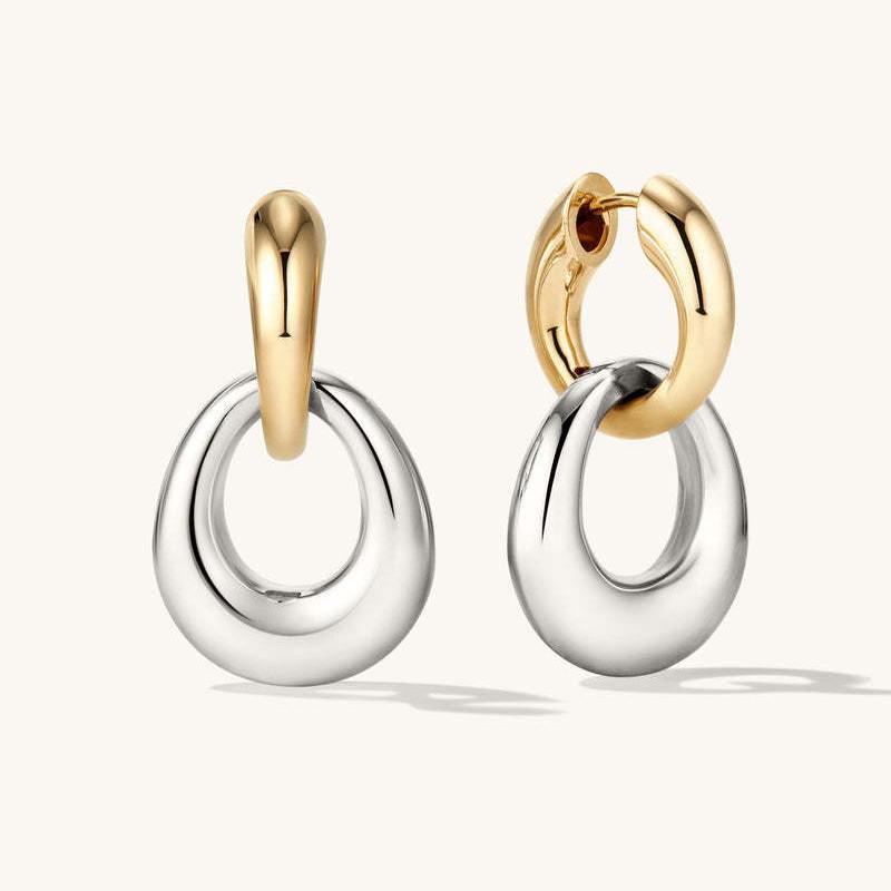 18K Gold-Plated Irregular Geometric Earrings with Retained Gold Color