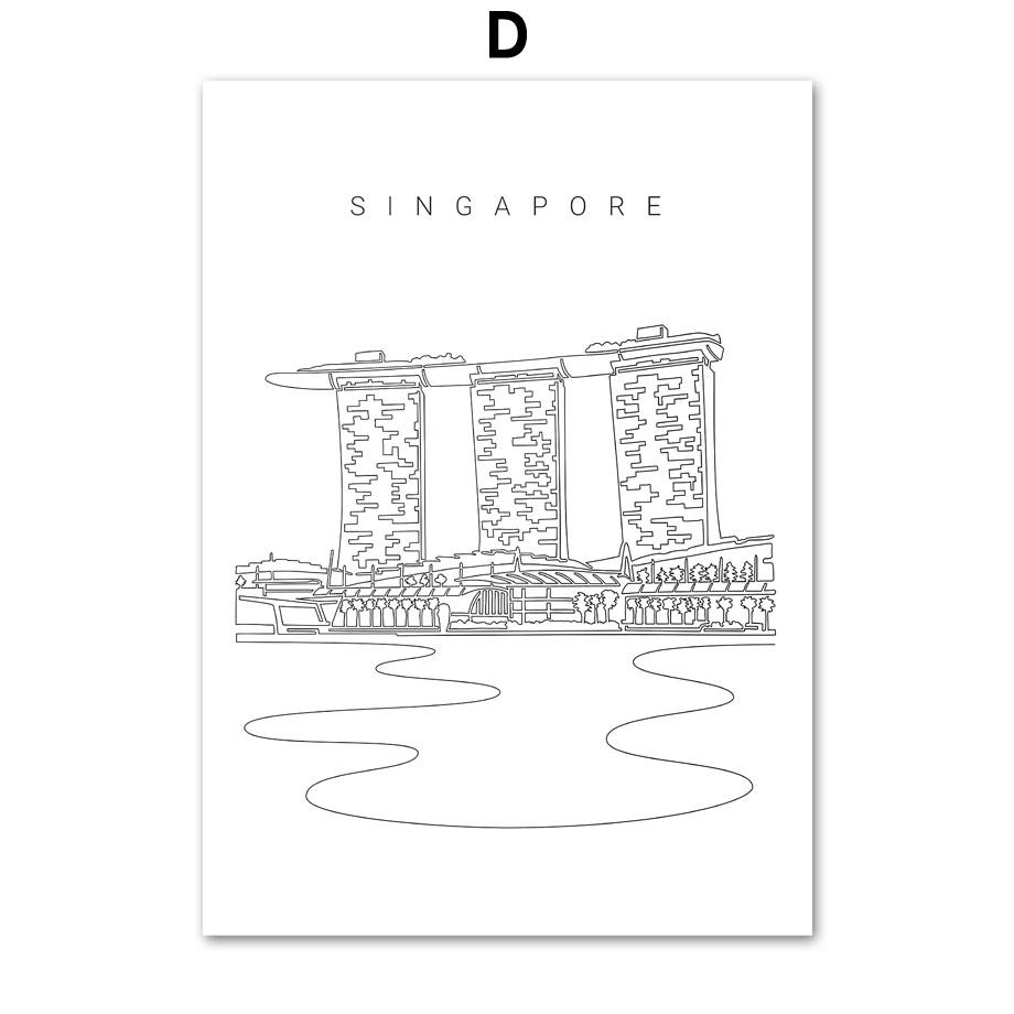 

Париж, Мадрид, Нью-Йорк, Сидней, Лас-Вегас, линия горизонта, настенные художественные принты, картина на холсте, скандинавский постер, Декор, фотографии для гостиной 40X50 cm No Framed