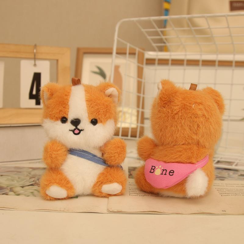 

Милый кулон в виде корги, плюшевая игрушка-кукла, щенок сиба-ину, подвеска для сумки, брелок, тряпичная кукла для друзей 4 inch [Single Braided Rope]