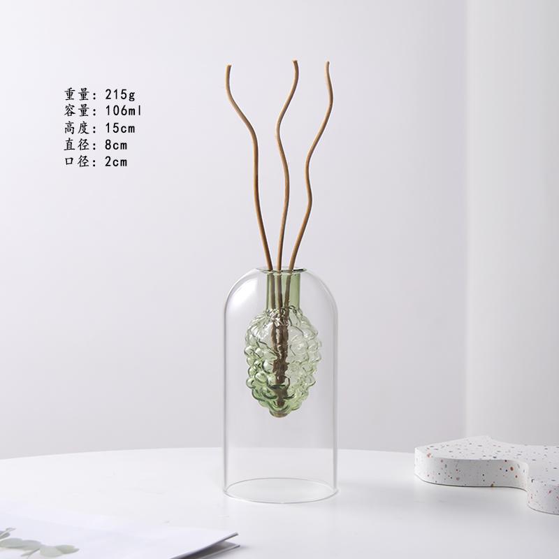 Double Glass Vase Hydroponic Plant Flower Arrangement Glass Empty Bottle Ornaments Simple Essential Oil Aromatherapy Bottle