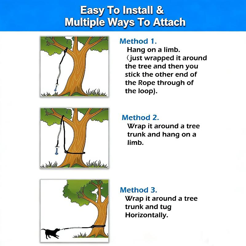 

Outdoor Bungee Tug Toy, Dog Toy Hanging From Tree For Small To Large Dogs, Interactive Exercise Play Cord & Tether With Chew Rop 1PC