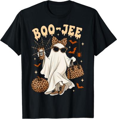Halloween Boo JEE Ghost Leopard Boo JEE Women Girl Halloween T-Shirt
