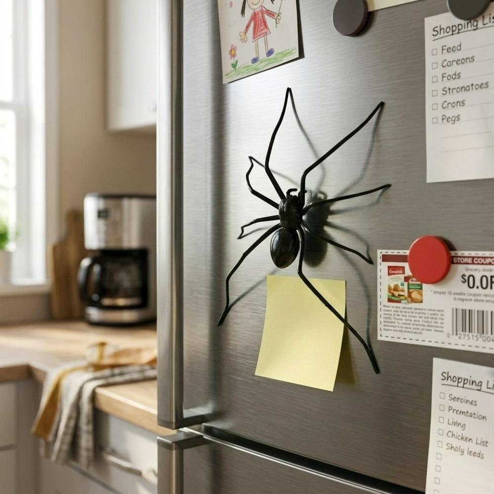 1 stuks/2 stuks Grote Spin Koelkastmagneet, Grappige Prank Horror Magnetisch Decor, Geschikt voor Keuken, Whiteboard, Kluisje Multi-Scene Decoratie