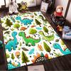 Cute Dinosaurs and Nature Pattern Rug Non-slip Rug Suitable for Living Room and Bedroom Sofas.