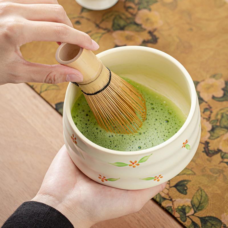 Matcha Hand Drawn Teaware Set Japanese Style Reusable Matcha Making with Ceramic Tea Bowl Tea Culture Gifts Accessories New