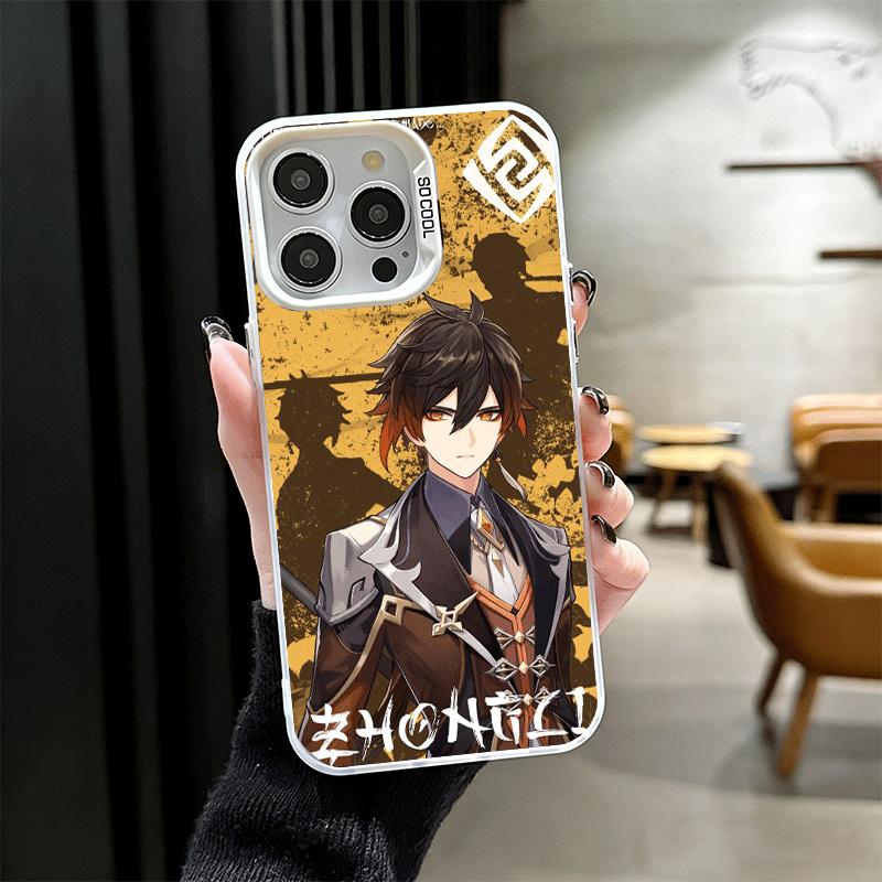 

Genshin Impact Zhongli Soft Phone Case for iPhone 15 16 17 Pro Max 17Air 16E 14 Plus 13 12 Mini Shockproof Cover Back Shell iPhone 16 Pro Max