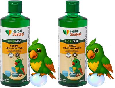 Herbal Strategi Dishwashing Liquid Gel - Natural & Vegan with Refreshing Lemon Oil | Soft On Hands | Certified Eco-Friendly & Non-Toxic | Baby and