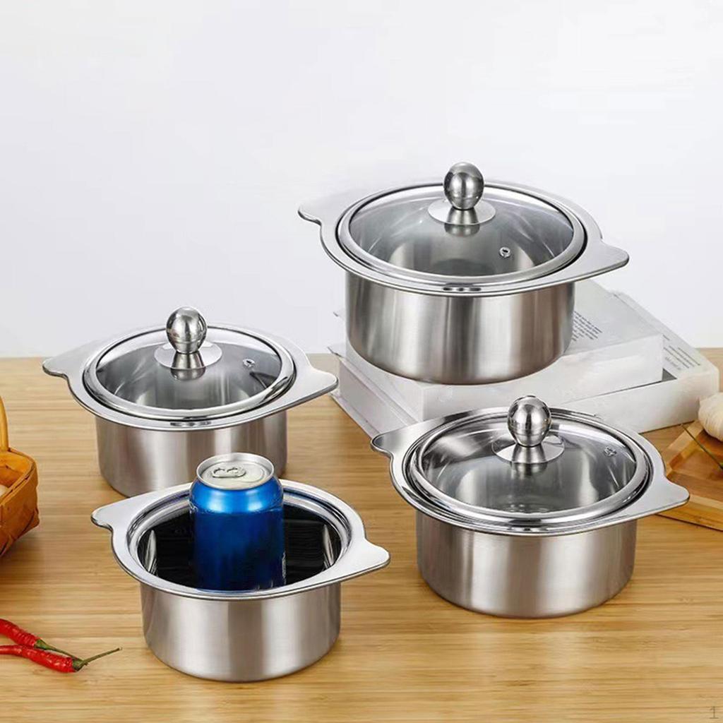 Soup Pot with Lid Cooking Easy To Clean Portable Gift Stainless Steel Kitchen Cookware for