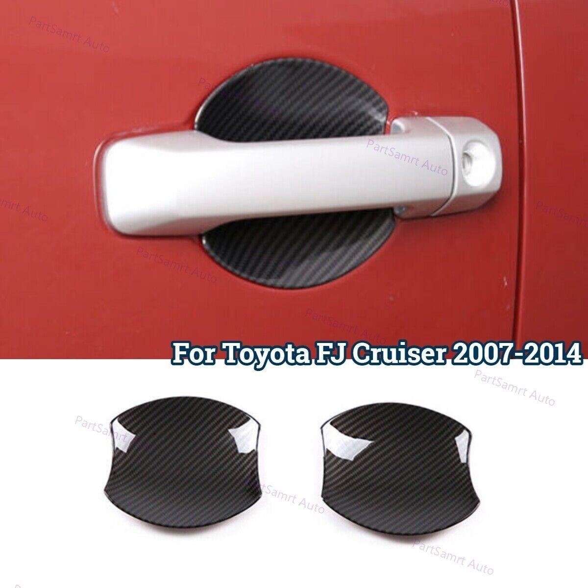 2pcs Carbon Fiber Cover Trim Door Handle Bowl ABS For Toyota FJ Cruiser 2007 -14