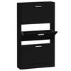 VidaXL Armoire à chaussures Noir 59x17x108 cm Bois d'ingénierie 342528