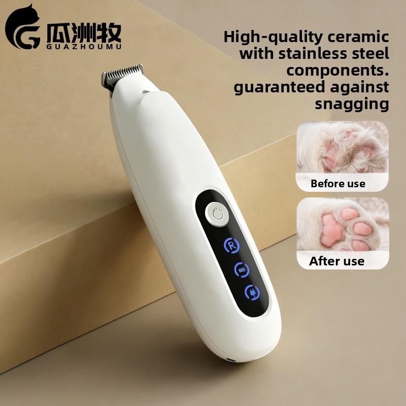 Pet Paw Trimmer Cordless, Small Electric Clipper for Cats Dogs, Low Noise for Grooming Paws Face Eyes