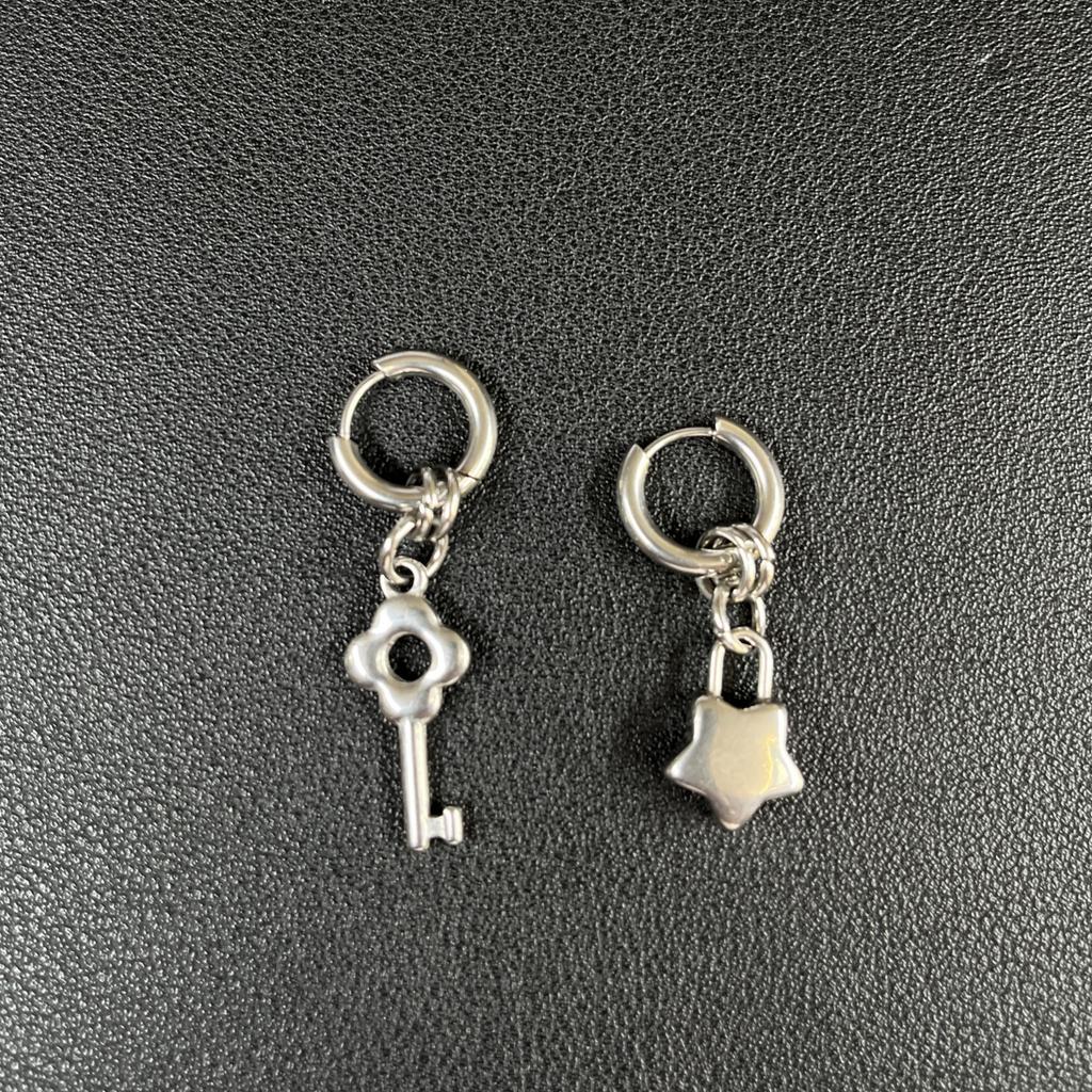 Punk Grunge Rock Rivet Chain Earrings Cool Fashion Geometric Drop Earrings Goth Aesthetic Charm Jewelry Hip Hop Accessories