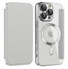 Luxury Transparent Flip Leather Wallet Magnetic Phone Case For iPhone 15 16 17 Pro Max 14 13 12 11 Card Bag For Magsafe Cover