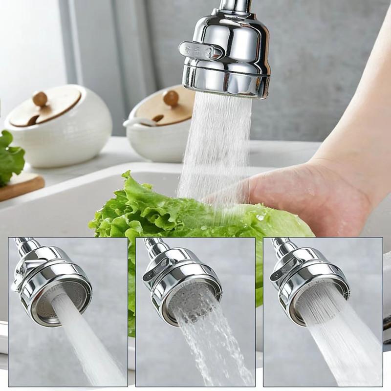 360° Drehbarer Wasserhahn Sprüher Wasserhahn Belüfter Spülbecken Sprüher Verstellbar Küchenspüle Wasserhahnkopf Wassersparend Verlängerbar Düse Zubehör