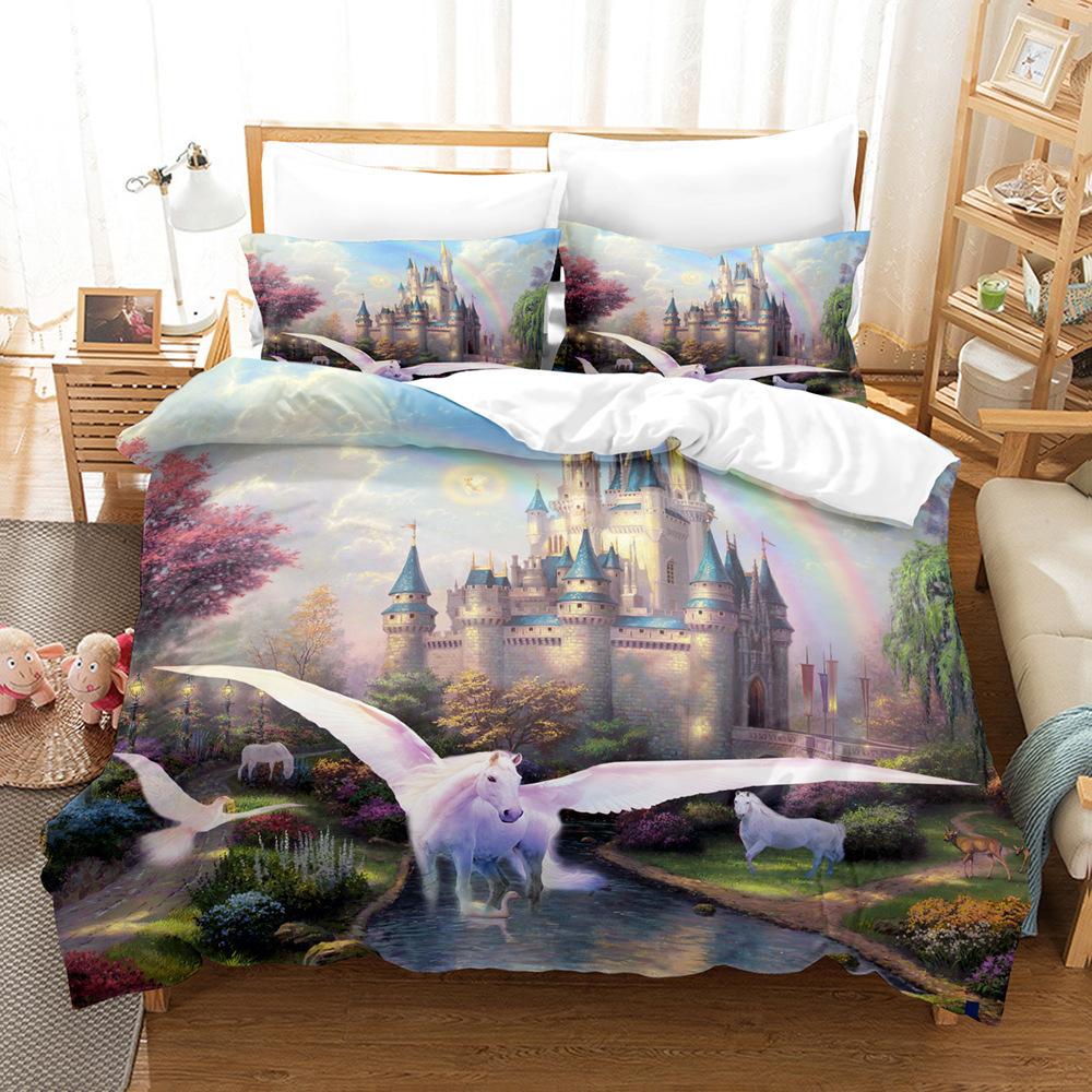 Animal Horse, Animal World Printing Student Dormitory High Definition 3D Three-Piece Bedding