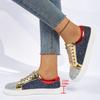 Plus Size Shoes for Women 2026 Spring Summer Women Lace Up Platform Wedges Sequin Non-slip Flats Sneakers Zapatos De Mujer