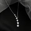 925 Sterling Silver Charming Star Pendant Necklace With Dazzling Cubic Zirconia Jewelry For Women Girls Gifts S -N456