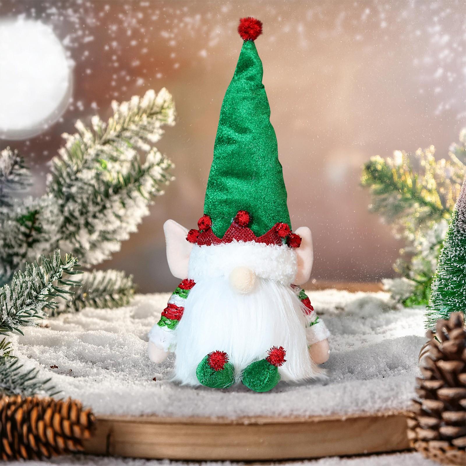 

Праздничная атмосфера, рождественский светящийся кукольный подарок со светящейся куклой, украшением окна торгового центра One Size зелёный