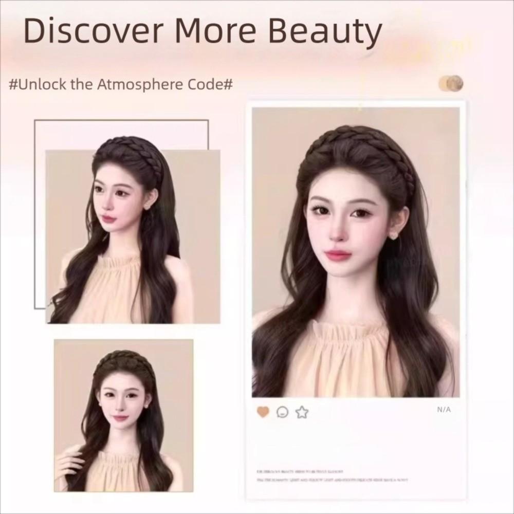 Non-Slip Braided Headband Wig Headwear Retro Head Hoop Fishbone Braids Hair Bands  for Women