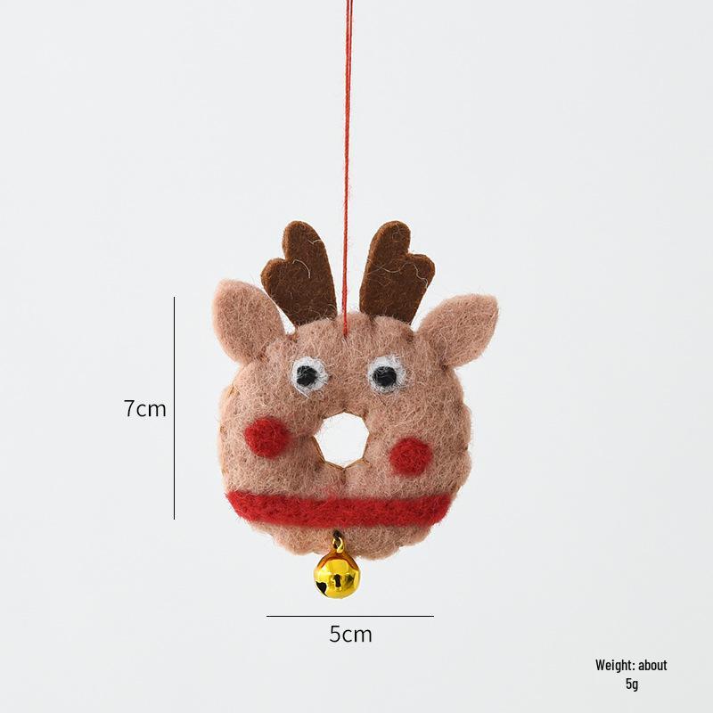 Christmas Wool Felt Santa, Snowman & Reindeer Bell Pendant