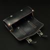 THEODORE Leather Saddle Bag Italian Cowhide Leather Black Stitch (MK Red)