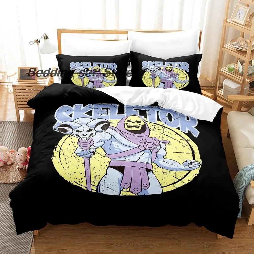 Skull Skeletor Bedding Set Single Twin Full Queen King Size Bed Set Teenager Bedroom Duvetcover Sets 3D Anime Bed Sheet Set