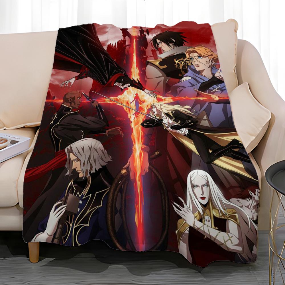 Game Anime Castlevania Throw Soft Coral Fleece Blanket 310gsm Fluffy Warm Throw for Sofa Bed Couch Bedroom Decor