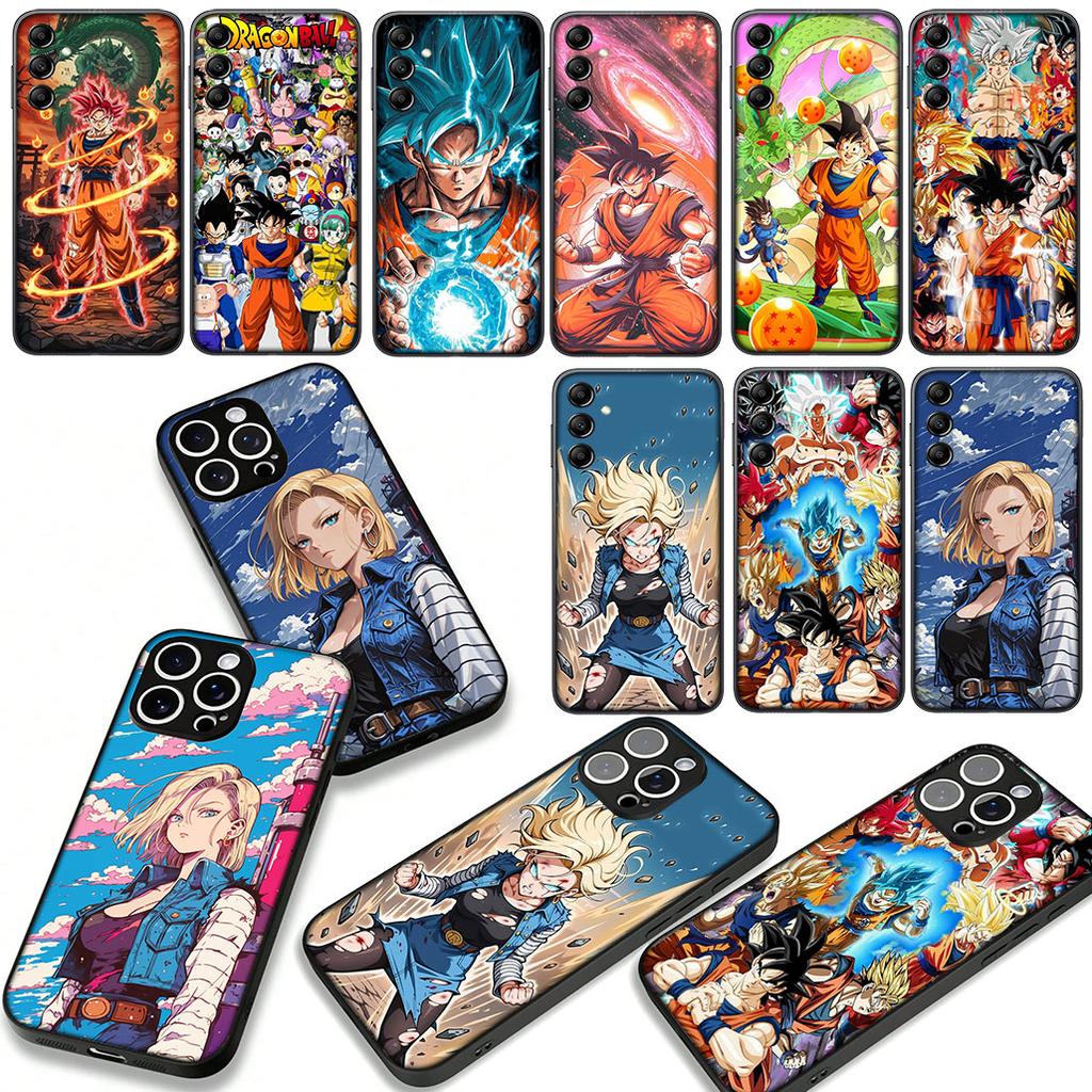 Android 18 Dragons Gokus Balls Phone Cover Case for Apple iPhone 16 15 14 Plus 13 12 Mini 17 Pro Max + 16E Air 16+ ProMax Casing