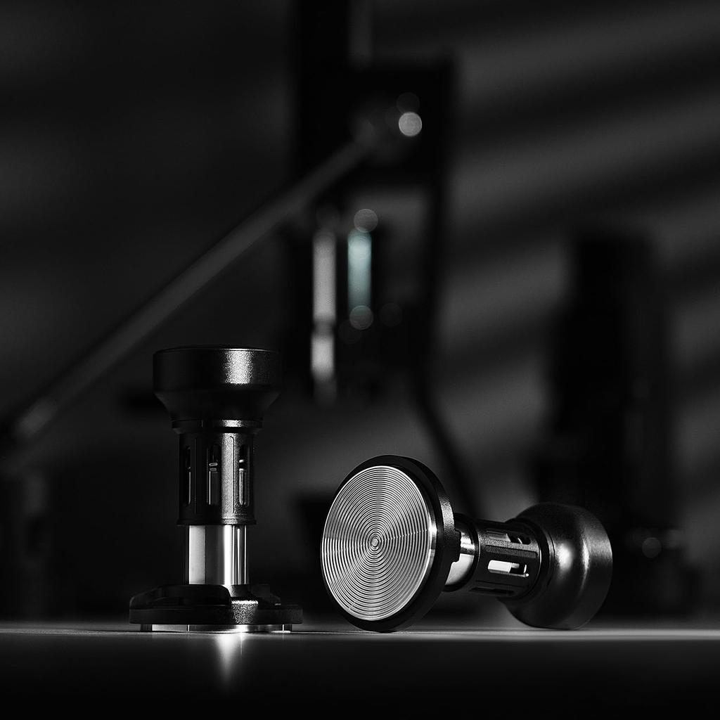 MHW-3BOMBER Coffee Constant Pressure Tamper, 5354mm Espresso Tamper, Compatible with 54mm Portafilters, Audible Feedback, Tilt Prevention, Ideal for