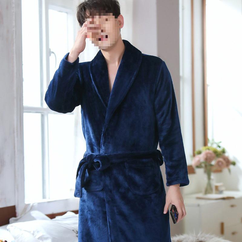 G5Z Couple's Flannel Robe: Thick Coral Fleece Bathrobes for Men & Women