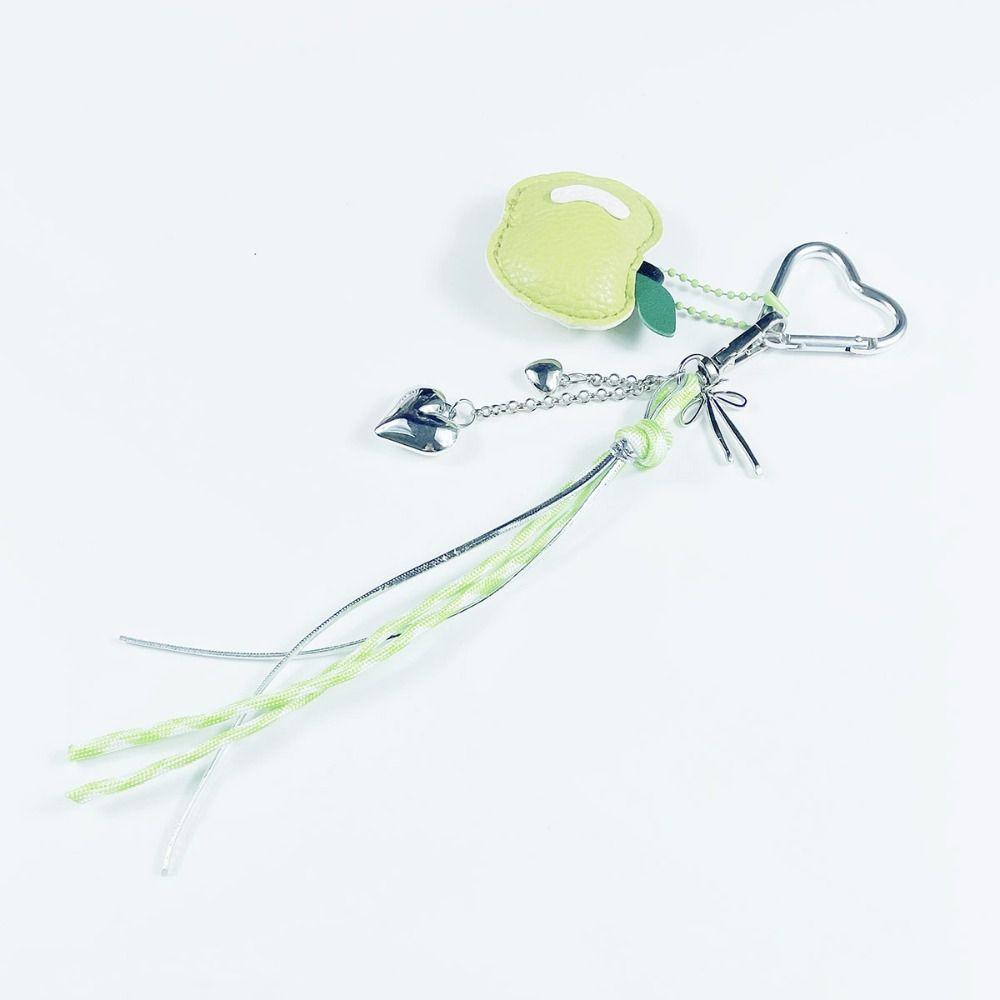 PU Leather Fruit Handmade Keychain Heart Braided Rope Car Keyrings  Girls Couple Girlfriends