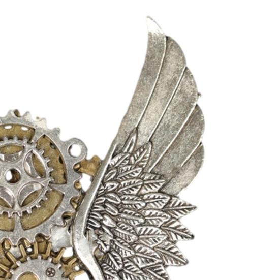 Yousheng Vintage Steampunk Brooch Retro Punk Gears And Wing Brooch Pin Lapel Pin Dress Shirt Corsage for Women Men Outfit Accessory