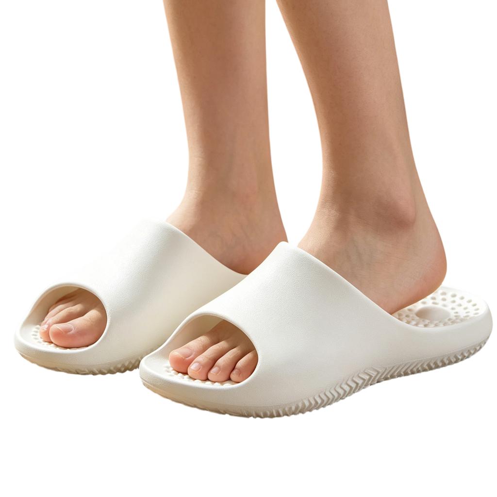 Women's Flat Arch Support Massage Slippers Lightweight Non Slip Indoor Outdoor Comfortable Footwear with Textured Sole for Foot Relaxation